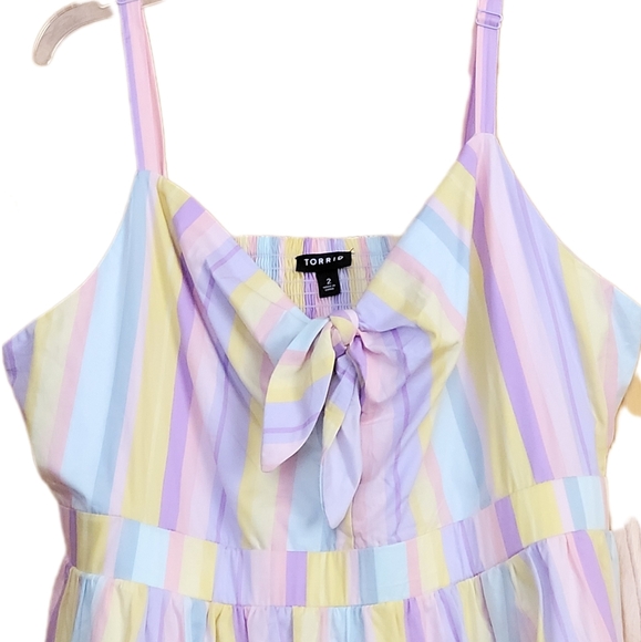TORRID - RAINBOW EASTER Dress, Spring Dress, Colorful Stripes, Size 2 2X… - Picture 5 of 8